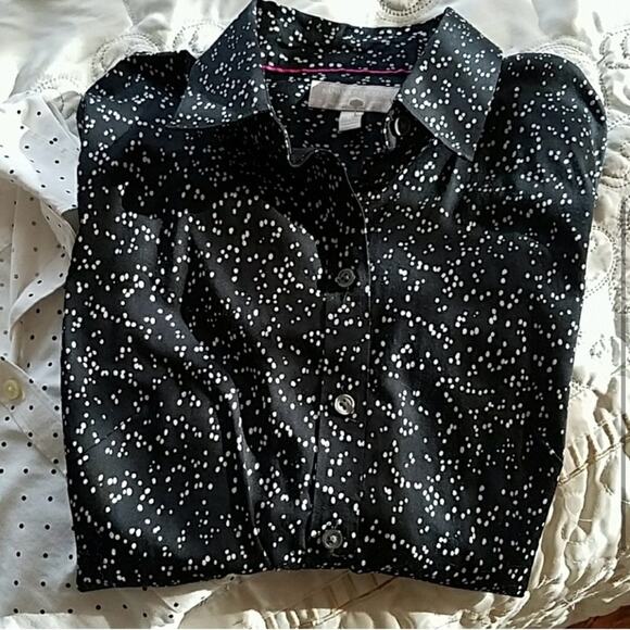 Banana Republic Non Iron Elegant Black and White Speckled Shirt - Picture 4 of 4